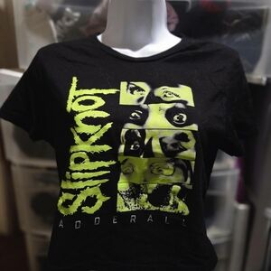 Hot Topic Black and Green Graphic Crop Top